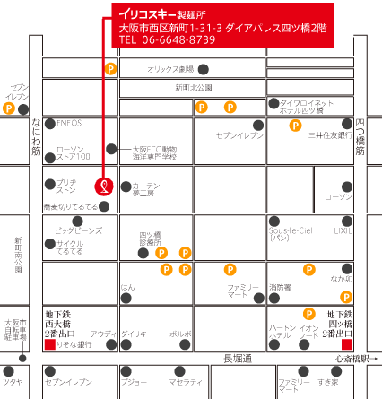 イリコスキー製麺所周辺地図